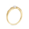 Thumbnail Image 3 of Freshwater Cultured Pearl and White Lab-Created Sapphire Infinity Twist Shank Ring in 10K Gold
