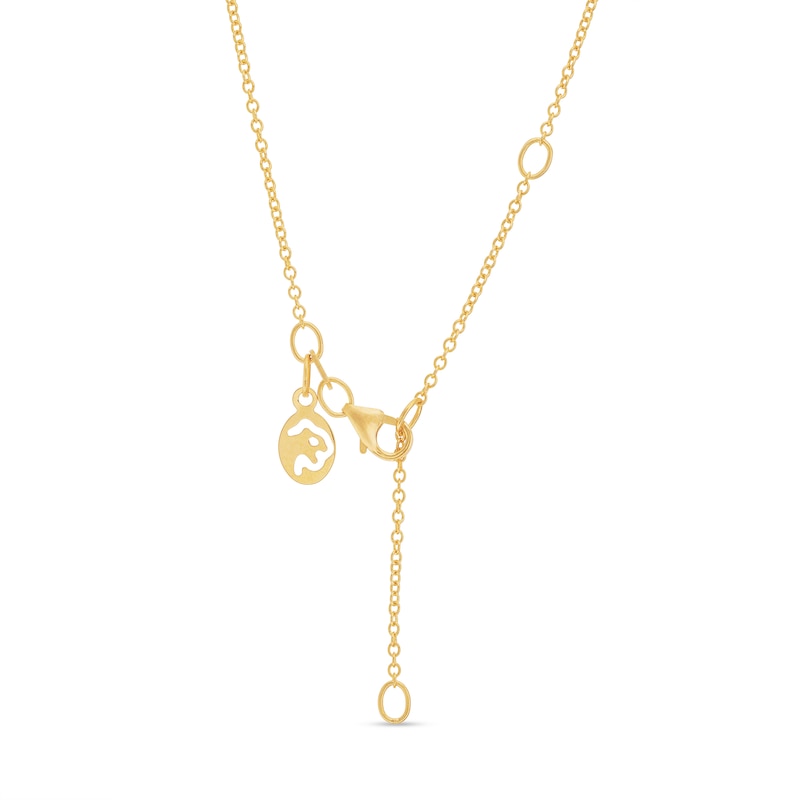 Main Image 3 of EFFY™ Collection Oval Opal and 0.45 CT. T.W. Diamond Double Octagon Frame Drop Pendant in 14K Gold