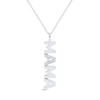 Thumbnail Image 1 of 0.085 CT. T.W. Diamond "MAMA" Linear Sideways Drop Pendant in Sterling Silver