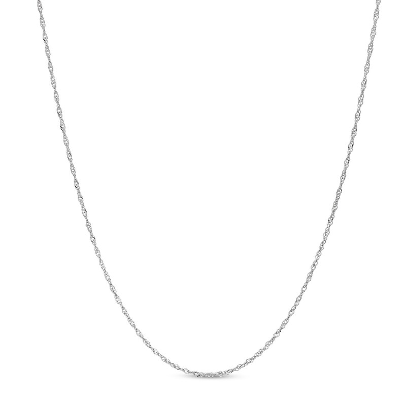 Main Image 1 of 1.0mm Diamond-Cut Singapore Chain Necklace in Solid Platinum - 16”