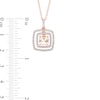 Thumbnail Image 4 of Cushion-Cut Morganite and White Lab-Created Sapphire Double Frame Pendant in Sterling Silver with 18K Rose Gold Plate
