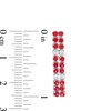 Thumbnail Image 3 of Certified Ruby and 0.25 CT. T.W. Diamond Alternating Double Row Linear Drop Earrings in 10K White Gold