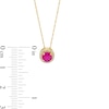 Thumbnail Image 3 of 5.0mm Certified Ruby and 0.066 CT. T.W. Diamond Frame Pendant in 14K Gold