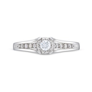 0.25 CT. T.W. Diamond Miracle Frame Split Shank Engagement Ring in 10K White Gold