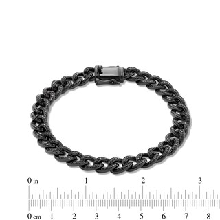 Vera Wang Men 1.69 CT. T.W. Black Diamond Curb Chain Bracelet in Sterling Silver with Black Ruthenium - 8.5"