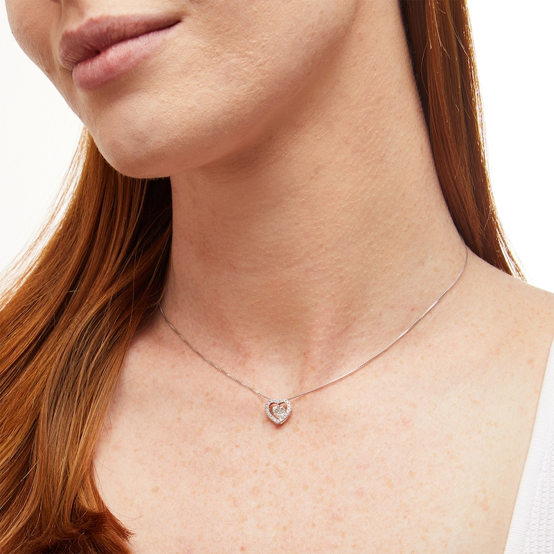 Unstoppable Love™ 0.60 CT. T.W. Certified Lab-Grown Diamond Heart Necklace in 14K White Gold (F/SI2)