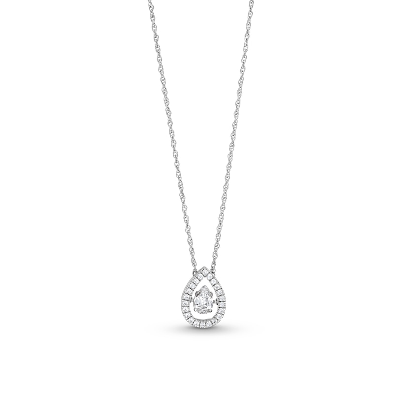 Main Image 1 of Unstoppable Love™ 0.60 CT. T.W. Certified Lab-Grown Diamond Teardrop Necklace in 14K White Gold (F/SI2)