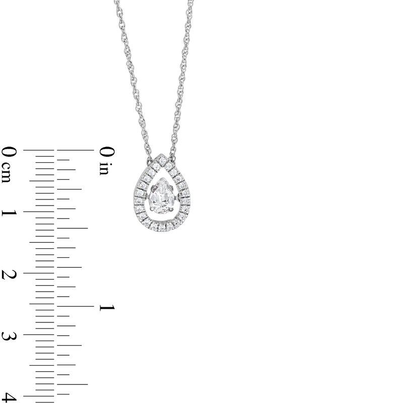Main Image 3 of Unstoppable Love™ 0.60 CT. T.W. Certified Lab-Grown Diamond Teardrop Necklace in 14K White Gold (F/SI2)