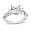 Thumbnail Image 1 of Enchanted Star Belle 2.75 CT. T.W. Princess-Cut Certified Lab-Grown Diamond Engagement Ring in 14K Two-Tone Gold