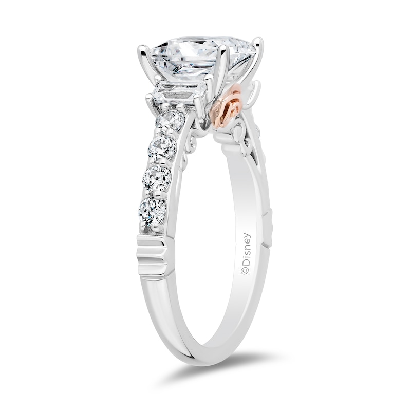 Main Image 2 of Enchanted Star Belle 2.75 CT. T.W. Princess-Cut Certified Lab-Grown Diamond Engagement Ring in 14K Two-Tone Gold
