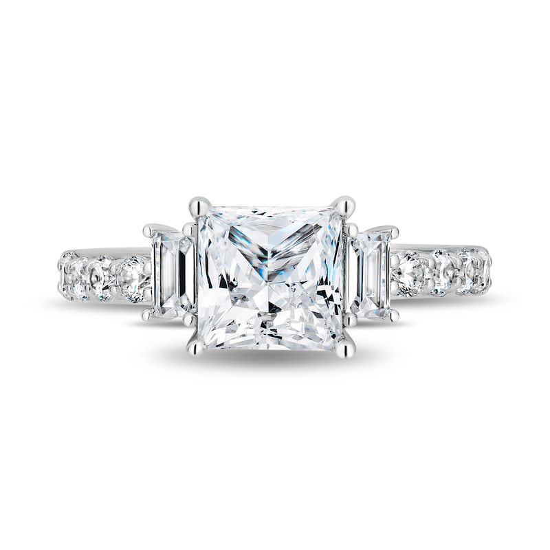 Main Image 4 of Enchanted Star Belle 2.75 CT. T.W. Princess-Cut Certified Lab-Grown Diamond Engagement Ring in 14K Two-Tone Gold