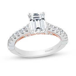 Enchanted Star Aurora 2.00 CT. T.W. Emerald-Cut Certified Lab-Grown Diamond Engagement Ring in 14K Two-Tone Gold