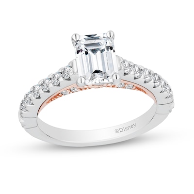 Enchanted Star Aurora 2.00 CT. T.W. Emerald-Cut Certified Lab-Created Diamond Engagement Ring in 14K Two-Tone Gold