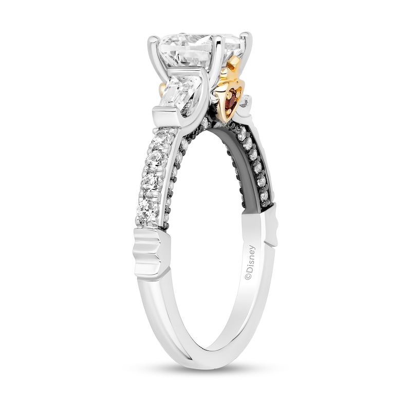 Main Image 2 of Enchanted Star Villains Evil Queen 2.20 CT. T.W. Cushion Certified Lab-Grown Diamond Engagement Ring in Two-Tone Gold