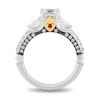 Thumbnail Image 3 of Enchanted Star Villains Evil Queen 2.20 CT. T.W. Cushion Certified Lab-Grown Diamond Engagement Ring in Two-Tone Gold
