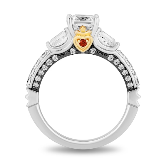 Enchanted Star Villains Evil Queen 2.20 CT. T.W. Cushion Certified Lab-Created Diamond Engagement Ring in Two-Tone Gold