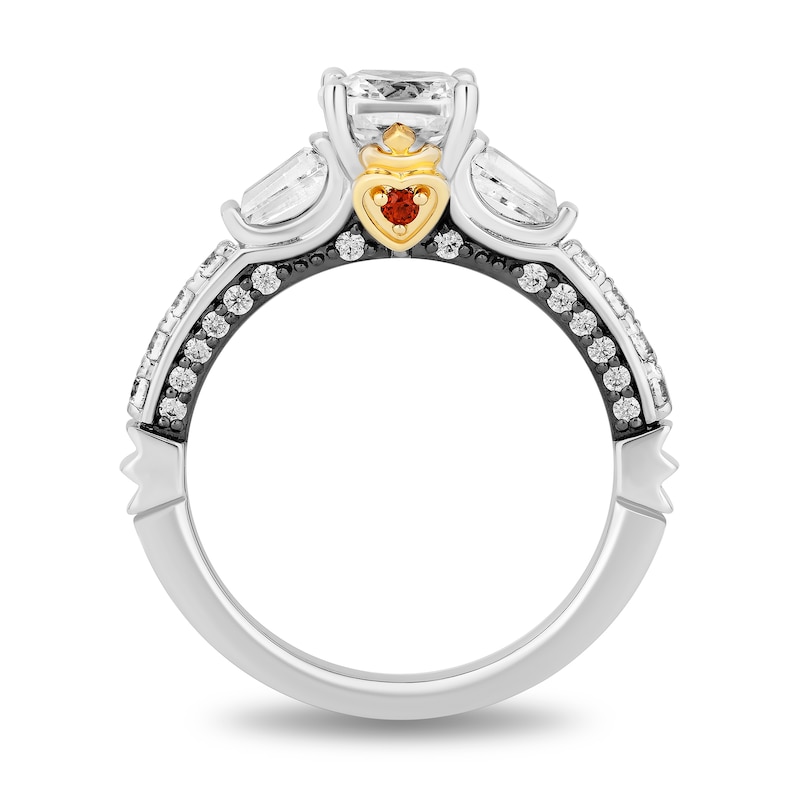 Main Image 3 of Enchanted Star Villains Evil Queen 2.20 CT. T.W. Cushion Certified Lab-Grown Diamond Engagement Ring in Two-Tone Gold