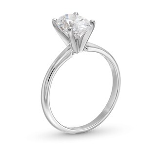 1.50 CT. Oval Certified Lab-Created Diamond Solitaire Engagement Ring in 14K White Gold (F/VS2)