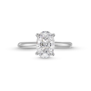 1.50 CT. Oval Certified Lab-Created Diamond Solitaire Engagement Ring in 14K White Gold (F/VS2)