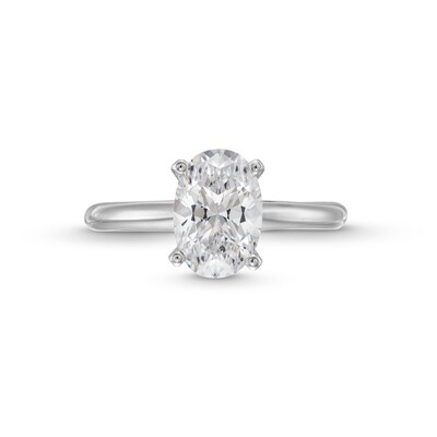 1.50 CT. Oval Certified Lab-Created Diamond Solitaire Engagement Ring in 14K White Gold (F/VS2)