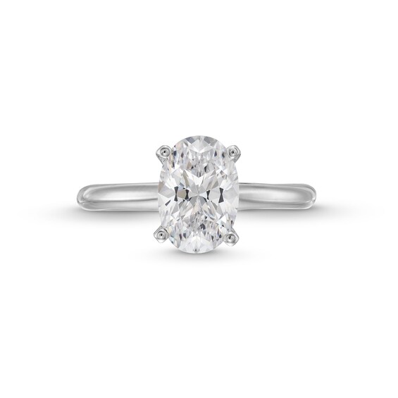1.50 CT. Oval Certified Lab-Created Diamond Solitaire Engagement Ring in 14K White Gold (F/VS2)