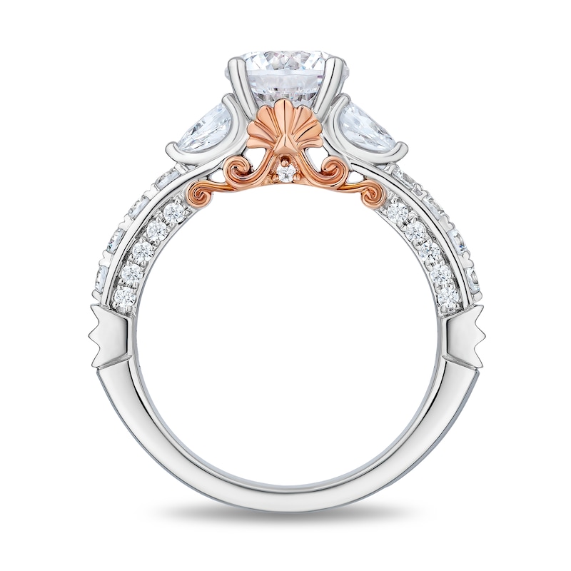 Main Image 3 of Enchanted Star Ariel 2.40 CT. T.W. Pear and Round Certified Lab-Grown Diamond Engagement Ring in 14K White Gold