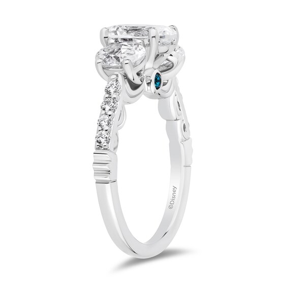 Enchanted Star Cinderella 2.75 CT. T.W. Oval Certified Lab-Created Diamond Engagement Ring in 14K White Gold (F/VS2)