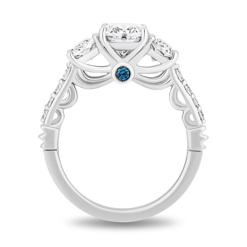 Main Image 3 of Enchanted Star Cinderella 2.75 CT. T.W. Oval Certified Lab-Grown Diamond Engagement Ring in 14K White Gold (F/VS2)