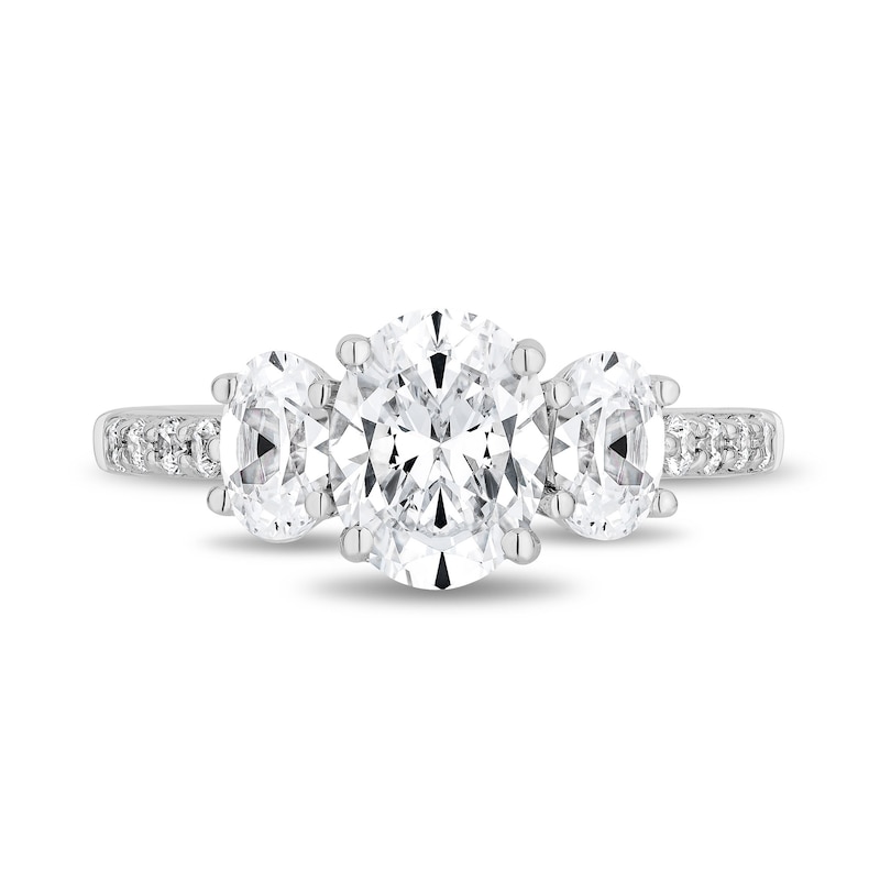 Main Image 4 of Enchanted Star Cinderella 2.75 CT. T.W. Oval Certified Lab-Grown Diamond Engagement Ring in 14K White Gold (F/VS2)