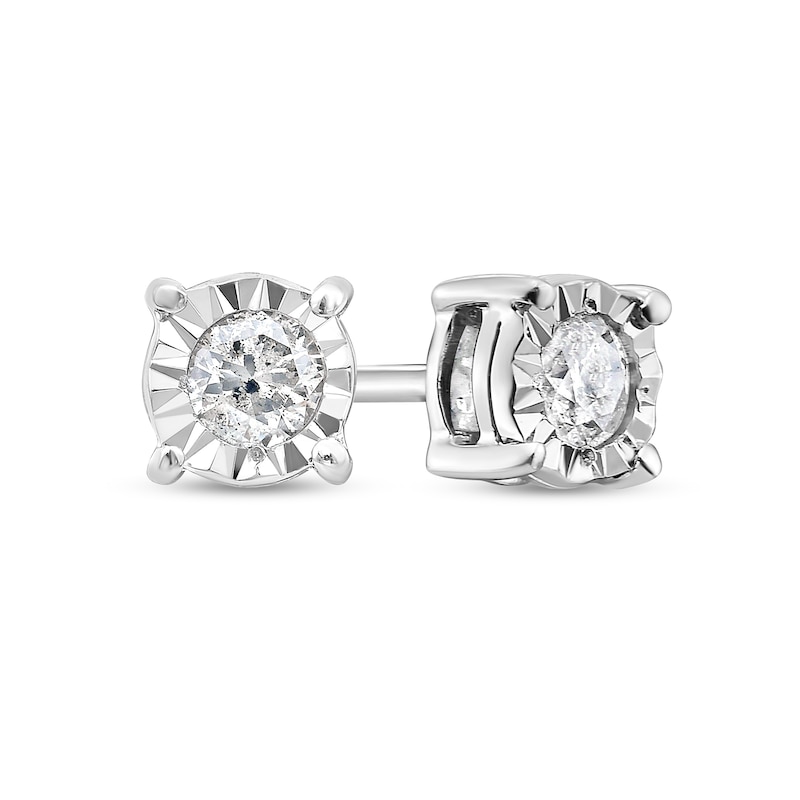 0.38 CT. T.W. Diamond Miracle Frame Solitaire Stud Earrings in 10K Gold (J/I3