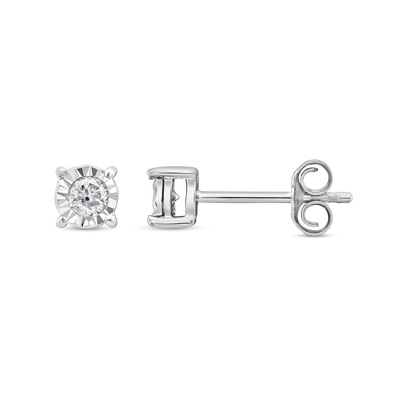 0.38 CT. T.W. Diamond Miracle Frame Solitaire Stud Earrings in 10K Gold (J/I3