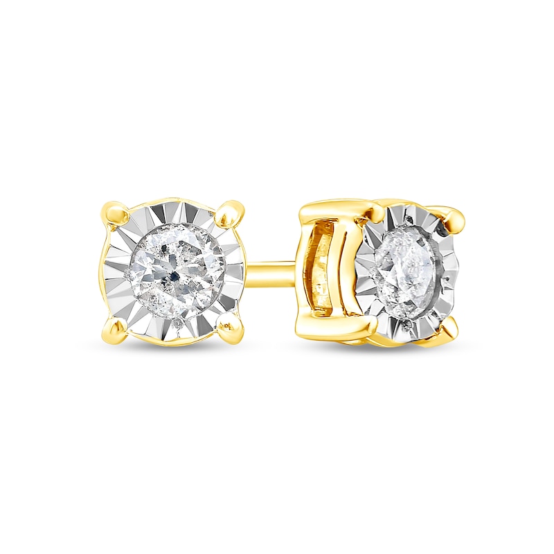 0.38 CT. T.W. Diamond Miracle Frame Solitaire Stud Earrings in 10K Gold (J/I3)