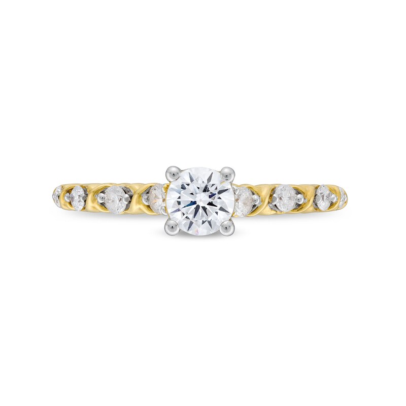 0.75 CT. T.W. Diamond "XO" Alternating Shank Engagement Ring in 10K Gold