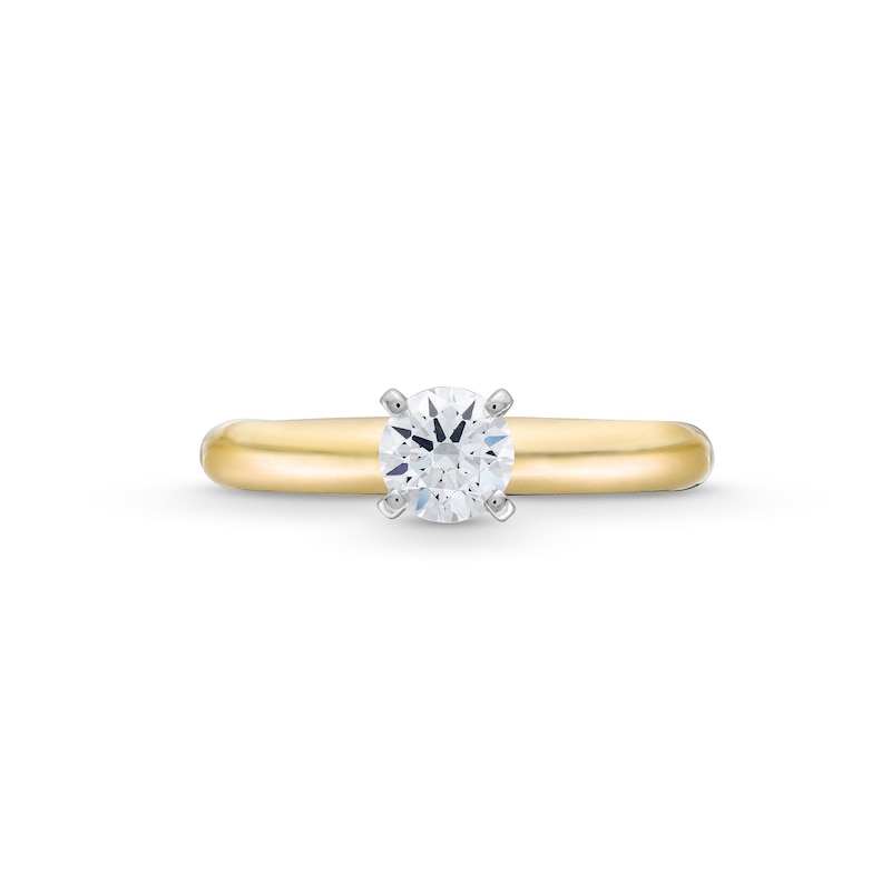 Main Image 4 of 0.50 CT. Certified Diamond Solitaire Engagement Ring in 14K Gold (J/I2)