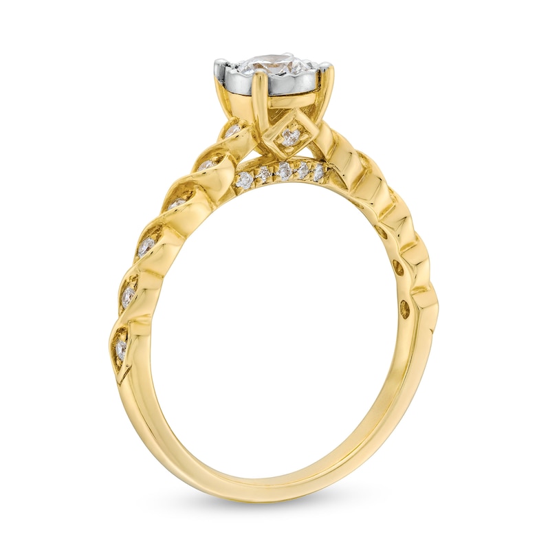 0.50 CT. T.W. Diamond Cascading Shank Engagement Ring in 14K Gold
