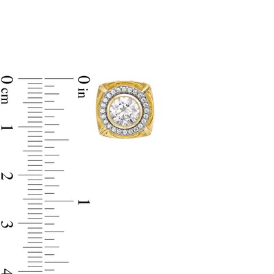 1.70 CT. T.W. Certified Lab-Created Diamond Cushion-Shaped Stud Earrings in 10K Gold (F/SI2)