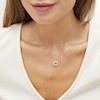 Thumbnail Image 2 of Unstoppable Love™ 4.5mm Citrine and White Lab-Created Sapphire Double Open Frame Pendant in Sterling Silver