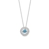 Thumbnail Image 1 of Unstoppable Love™ 4.5mm Swiss Blue Topaz and White Lab-Created Sapphire Double Open Frame Pendant in Sterling Silver