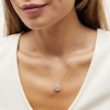 Thumbnail Image 2 of Unstoppable Love™ 4.5mm Swiss Blue Topaz and White Lab-Created Sapphire Double Open Frame Pendant in Sterling Silver