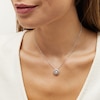 Thumbnail Image 2 of Unstoppable Love™ 4.5mm Lab-Created Opal and White Lab-Created Sapphire Double Open Frame Pendant in Sterling Silver