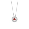 Thumbnail Image 1 of Unstoppable Love™ 4.5mm Garnet and White Lab-Created Sapphire Double Open Frame Pendant in Sterling Silver