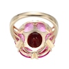 Oval Lab-Created Ruby and Pink Lab-Created Sapphire Flower Ring in 10K Gold