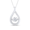 Thumbnail Image 1 of Unstoppable Love™ 4.5mm White Lab-Created Sapphire Teardrop Pendant in Sterling Silver