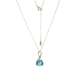 10.0mm Trillion-Cut London Blue Topaz Solitaire Infinity Loop Pendant in 10K Gold