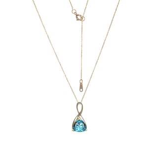 10.0mm Trillion-Cut London Blue Topaz Solitaire Infinity Loop Pendant in 10K Gold