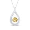 Thumbnail Image 1 of Unstoppable Love™ 4.5mm Citrine and White Lab-Created Sapphire Teardrop Pendant in Sterling Silver