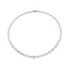 Thumbnail Image 1 of Heart-Shaped White Lab-Created Sapphire Alternating Tennis Necklace in Sterling Silver
