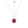 Oval Lab-Created Ruby and Pink Lab-Created Sapphire Flower Pendant in 10K Gold