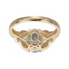Thumbnail Image 2 of Oval Aquamarine and 0.20 CT. T.W. Diamond Butterfly-Sides Ring in 14K Gold - Size 7