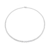 Thumbnail Image 1 of White Lab-Created Sapphire Graduated Tennis Necklace in Sterling Silver